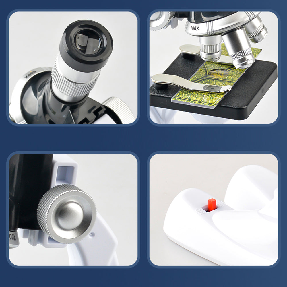 QB3303 1 Set Elementary School Student STEM Microscope 1200X Magnification Tools for Children QB3303 1 Set Elementary School Student STEM Microscope 1200X Magnification Tools for Children